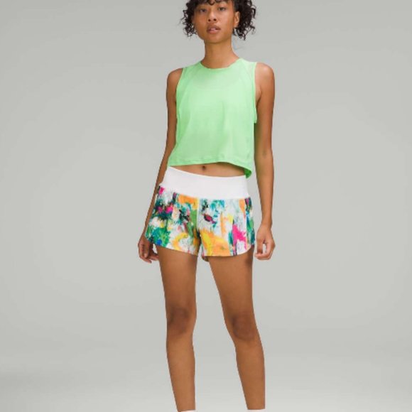 Lululemon Speed Up Mid-Rise Lined Short 4" White Multi Size 8 Activewear - Picture 14 of 14